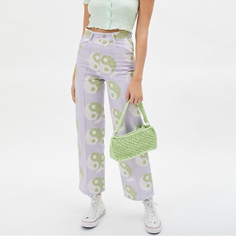 EUC Lisa Says Gah Yin Yang Floral Robyn Y2K Jeans Denim